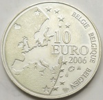 Bélgica - Moeda de prata comemorativa ano 2006. Peso: 19 gramas.