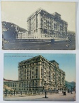 Rio de Janeiro - Lote com 2 antigos cartões postais colorido e preto/branco sem uso - Copacabana - Hotel Copacabana Palace.