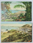 Rio de Janeiro - Lote com 2 antigos cartões postais coloridos com e sem uso - Copacabana - Vista Aérea.