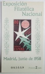 Espanha - lindo bloco novo com goma ano 1958 "Exposição Filatélica Nacional".