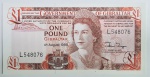 Gibraltar - linda e escassa cédula de one pound ano 1988 no estado FE.