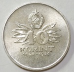 Hungria - Moeda de 10 Forint ano 1956 - Prata 800 com 12.5 gramas.