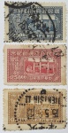 China - Lote com 3 selos circulados com a numeração de catálogo 606/607/608  - "ESCASSO".