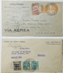 Brasil - Lote com 2 antigos envelopes circulados da década de 30 conforme fotos.