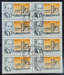 Brasil - lote com 02 quadras novas com carimbo comemorativo do selo C-1485 "Tancredo Neves".