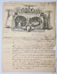 Brasil - belo documento francês ano 1866 relacionado a farmácia e medicamentos.