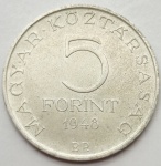 Hungria - Moeda de prata comemorativa ano 1948. Peso: 12.6g.