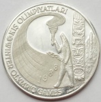 Turquia - Moeda de prata comemorativa ano 1988. Peso: 23.4g.