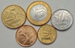 Brasil - Série com as moedas de 5, 10, 25, 50 e 1 real ano 2014 no estado FC.