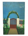 JOÃO LUIZ - "Portão" óleo sobre Eucatex, 1975. Medindo 24 x 16 cm. Sem moldura.