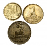 LOTE COM 3 MOEDAS ANO 1956 MÓDULO MENOR.