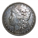 MOEDA 1 DOLAR  MORGAN 1881 - EUA - PRATA 900 - 26,73 GRAMAS / 38.1 MM.