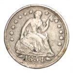 MOEDA HALF DIME 1854 - PRATA - EUA.