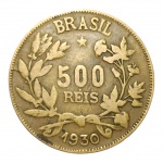 MOEDA 500 RÉIS 1930 - ANO MAIS DIFÍCIL DA SÉRIE.