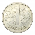 MOEDA 1 MARKKA 1964 - FINLANDIA - PRATA - SOBERBA.