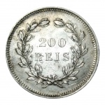 MOEDA 200 RÉIS 1891 - PORTUGAL - PRATA.