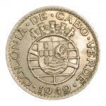 MOEDA 1 ESCUDO 1949 - CABO VERDE - SOBERBA - MUITO ESCASSA.