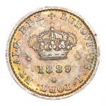 MOEDA 50 RÉIS 1889 - REINO DE PORTUGAL - PRATA 917.