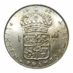 MOEDA 1 KRONA 1962 - SUÉCIA - PRATA - 7 GRAMAS / 25MM. SOB/FC.