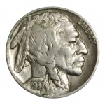 MOEDA FIVE CENTS 1937 EUA. BÚFALO.