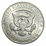 MOEDA HALF DOLLAR 1968 D - EUA - PRATA 400 - 11.5 GRAMAS - 30.6 MM.