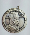 Exército Brasileiro - Medalha Duque de Caxias - Patrono do Exército - Metal prateado - Medida: 28 mm de diâmetro.