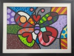 ROMERO BRITO, ÓLEO SOBRE TELA, BORBOLETA 70 X 100 cm.