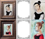 REYNALDO, NANQUIM AQUARELADO, LOTE COM DUAS PINTURAS, REPRESENTANDO FIGURA FEMININA 19 X 14 cm.