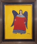 DJANIRA, FIGURA ANGELICAL, ACRILICO SOBRE  PLACA  60 x 50 cm.