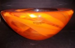 Kosta Boda -  Bowl em vidro artístico, laranja e rajados, coleção limitada, procedência Suiça. Medidas : Altura  cm, diâmetro cm.