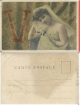 Cartão postal artístico francês, em técnica de fotocolografia. França circa de 1907.