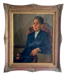 PINTURA ANTIGA - OST / assinado no CID, Rescála 1948. Retrato de Sinhá Ribeiro Loures, matriarca da família, e grande apreciadora das artes clássicas. Medidas totais: 118 cm X 104. Seu filho, Sebastião Ribeiro Loures foi um dos principais doadores para que o Clube de Regatas do Flamengo pudesse implantar o parque aquático na sede da Gávea. Seu nome consta nos anais da história do clube carioca.