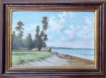 Ralim - 1948. Linda paisagem nordestina. Óleo sobre tela assinado no canto inferior direito, datado de 1948.Medidas 40x56cm.