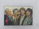 Quadro decorativo do Rolling Stones em tecido. Medindo 25cm x 16cm.