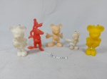 Lote com 5 miniaturas da Disney, promocional da Coca-Cola, anos 60, em material plástico e bom estado. Medindo a maior 5cm de altura.