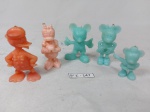 Lote com 5 miniaturas da Disney, promocional da Coca-Cola, anos 60, em material plástico e bom estado. Medindo a maior 5cm de altura.