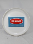 Grande prato com propaganda da cerveja Brahma em melanina Goyana. Medindo 33cm de diâmetro.