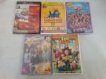 Lote de 5 dvds interativos infantis, sendo um deles Galinha Pintadinha 2.