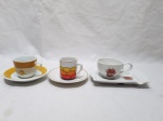 Lote de 3 xícaras de café em porcelana com propagandas, para colecionador.