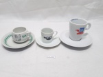 Lote de 3 xícaras de café em porcelana com propagandas, para colecionador.