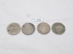 Lote de 4 moedas antigas de Reis.