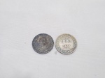 Brasil -2 Moedas de 1000 reis em prata 900, datada de 1912, período Réis da república. Medindo 26mm, pesando 10 gramas.