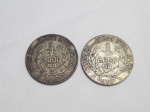 Brasil - 2 Moedas de 2000 reis em prata 500, datada de 1924/30, período Réis da república. Medindo 26mm, pesando 8 gramas.