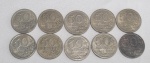 Brasil - 10 Moedas de 50 cruzeiros, datado de 1965, período Cruzeiro (1942-1986).