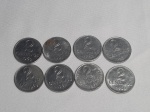 Brasil - 8 Moedas de 2 centavos de cruzeiros, datado de 1967 à 1969, período Cruzeiro (1942-1986).