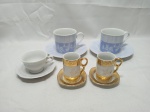 Lote de 5 xícaras de café em porcelana, marcas e modelos diversos. Medindo a xícara de chá 8cm x 7,5cm de altura.