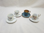 Lote de 4 xícaras de café diversas em porcelana.