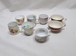 Lote de 8 xícaras de café diversas, sem pires, em porcelana.