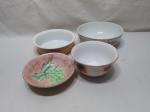 Lote de 4 bowls diversos em porcelana pintada. Medindo o maior 19cm x 7cm de altura.