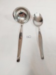 Concha  feijao e colher de arroz em Aço inox hercules modelo riscadinho mede 25 cm